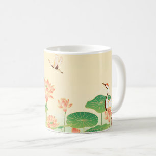 Taza De Café Jardín Japonés Estanque de Koi y Nenúfares Arte