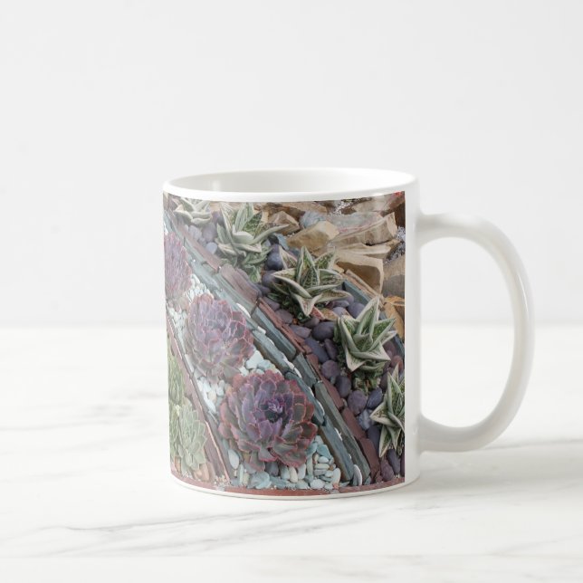 Taza De Café Jardín suculento geométrico (Derecha)