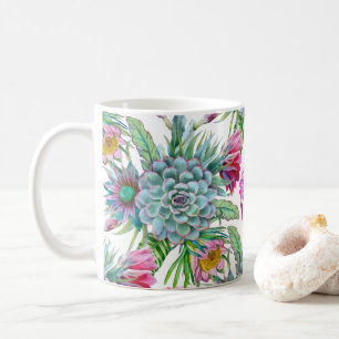 Taza De Café Jardín Tropical de Suculentas