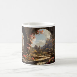 Taza De Café Jardín y edificio abandonado