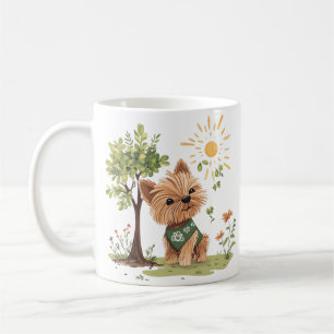 Taza De Café Jardinería de perros Yorkie en el Día de la Tierra