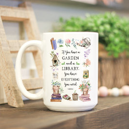 Taza De Café Jardinería y Biblioteca Cotizando Jardín Floral