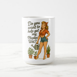 Taza De Café Jardinero de Pin-Up descarado Diseño de broma Plan