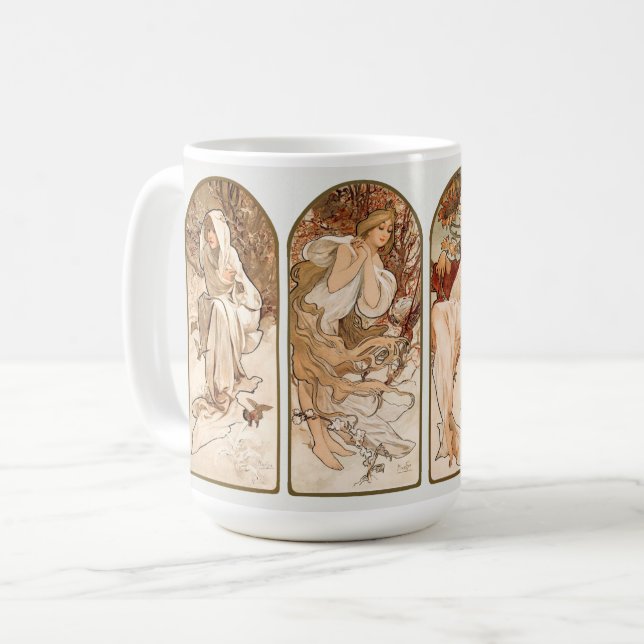 TAZA DE CAFÉ JARRA: ALPHONS MARIA MUCHA : LA TEMPORADA (Anverso izquierdo)