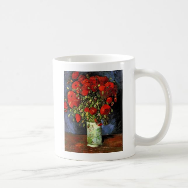 Taza De Café Jarrón con amapolas rojas Vincent van Gogh (Derecha)