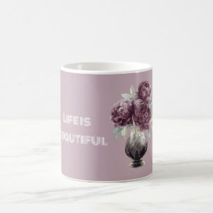 Taza De Café Jarrón con Flores Moradas Bonitas