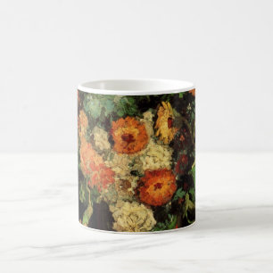 Taza De Café Jarrón con zinnias y geranios, Vincent van Gogh