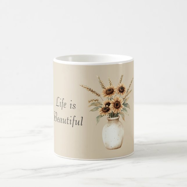Taza De Café Jarrón de Girasoles  (Centro)