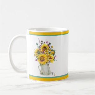 Taza De Café Jarrón de girasoles