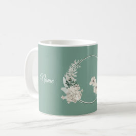 Taza De Café Jasmine Floral Green Geometric Wedding Party