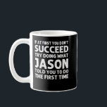 Taza De Café JASON Gift Name Personalized Birthday Funny Christ<br><div class="desc">JASON Nombre de regalo Chiste de Navidades divertidos de cumpleaños personalizado</div>