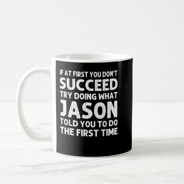 Taza De Café JASON Gift Name Personalized Birthday Funny Christ (Izquierda)