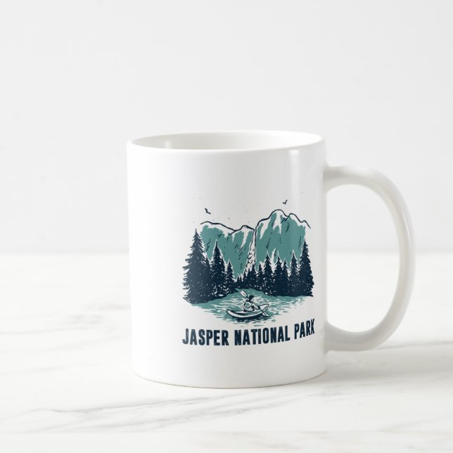 Taza De Café Jasper Mountain Alberta Canadá Parque Nacional Jas (Derecha)