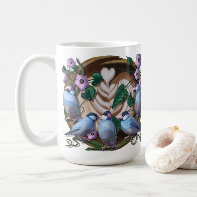 Taza De Café Java Sparrows, Java Coffee (Con donut)
