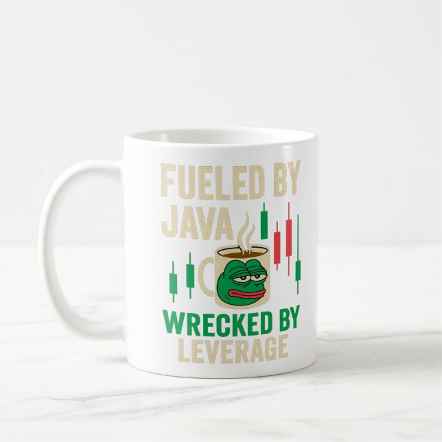 Taza De Café Java y apalancamiento Pepecoin Crypto Mug (Izquierda)