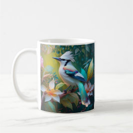 Taza De Café Jay Crested Verde azulada Winged