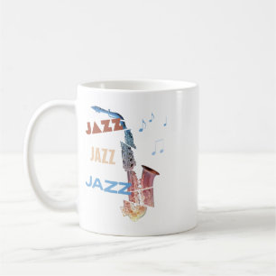 Taza De Café Jazz Saxofón Arte Moderno