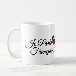 Taza De Café Je Parle Francais hablo la boina francesa de la