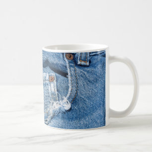 Taza De Café Jeans azules viejas vanas clásicas Mug blanco