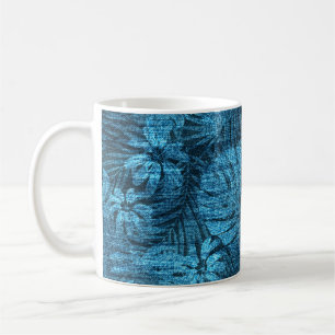 Taza De Café jeans con estampado de hojas tropicales