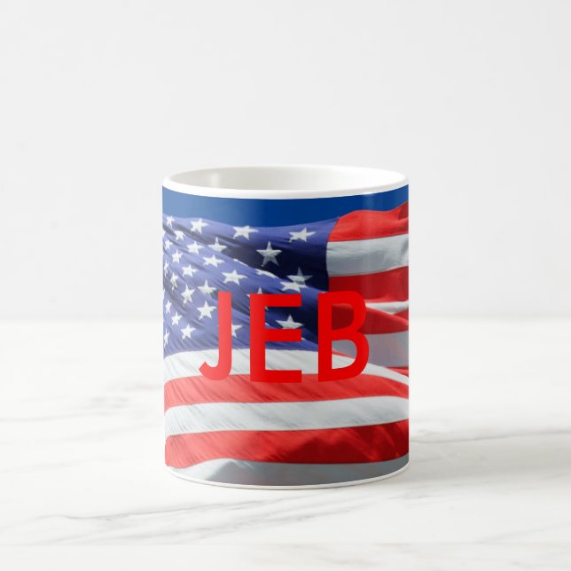 Taza De Café Jeb Running President USA, Bandera Americana, Mug (Centro)