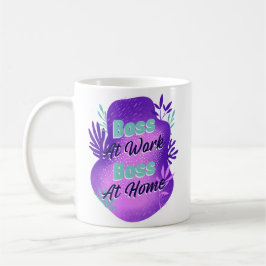 Taza De Café Jefa en el trabajo, jefa en casa Camiseta para mam