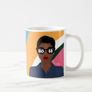 Taza De Café Jefe Agregar Nombre Patrón Retro Afroamericano