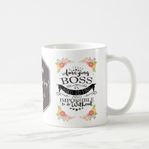 Taza De Café jefe asombroso femenino, mejor jefe mug