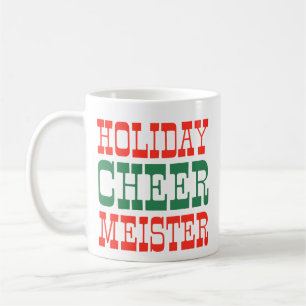 Taza De Café Jefe de Alegría Navideña Rojo y Verde Festivo