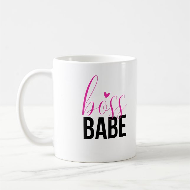 Taza De Café Jefe de Babe, Negro y Rosa Mug (Izquierda)