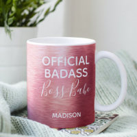 Jefe de Badass oficial Babe Rosa metálico Nombre d