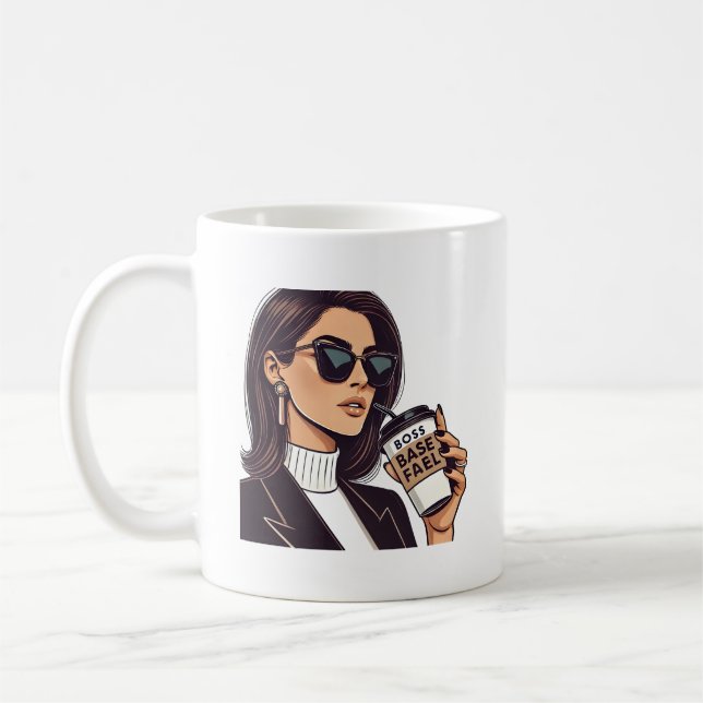 Taza De Café Jefe de Combustible de Babe - Mujer elegante con C (Izquierda)