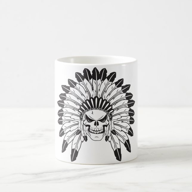 Taza De Café Jefe de cráneo indio (Centro)
