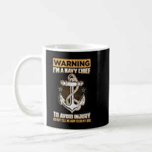 Taza De Café Jefe de la Marina Petty Funny Veterano Militar T