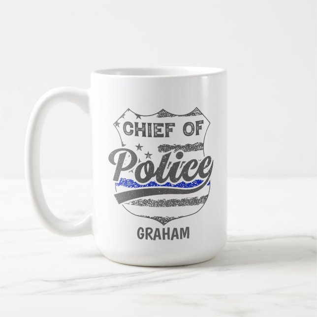 Taza De Café Jefe de la Policía Escudo de Estados Unidos (Izquierda)