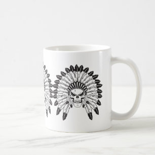 Taza De Café Jefe de Skull Indian