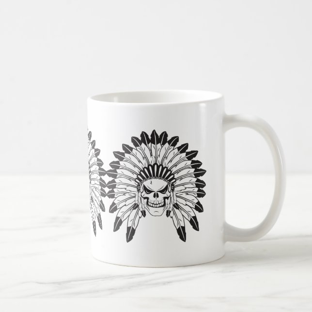 Taza De Café Jefe de Skull Indian (Derecha)