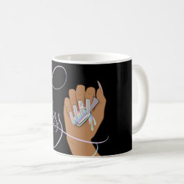 Taza De Café Jefe de uñas, técnico de uñas, uñas largas, Hologr