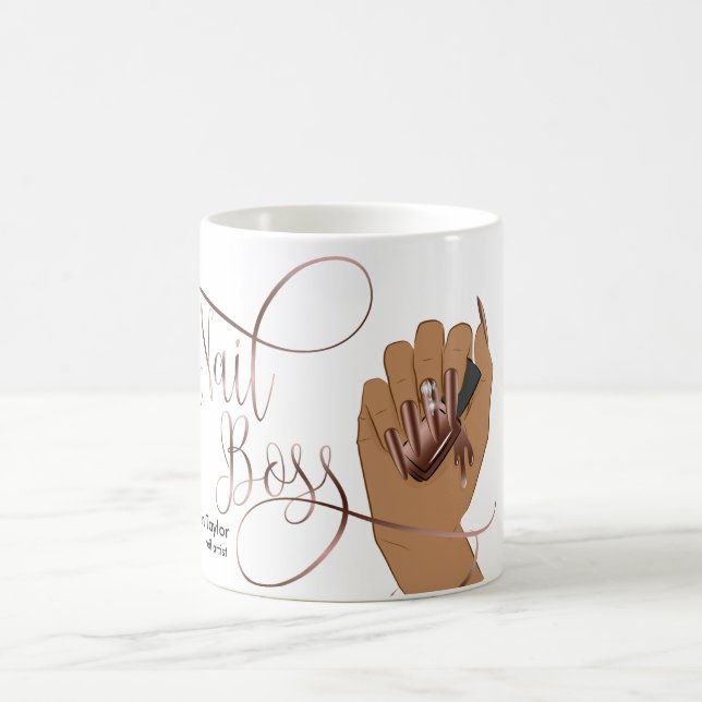 Taza De Café Jefe de uñas, técnico de uñas, uñas largas, manicu (Centro)
