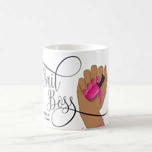 Taza De Café Jefe de uñas, técnico de uñas, uñas largas, manicu