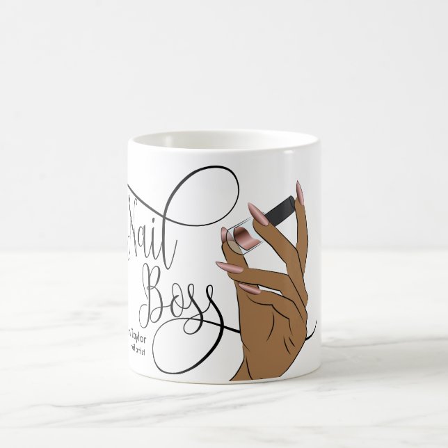 Taza De Café Jefe de uñas, técnico de uñas, uñas largas, manicu (Centro)