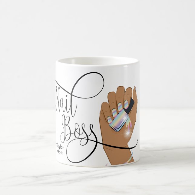 Taza De Café Jefe de uñas, técnico de uñas, uñas largas, manicu (Centro)