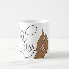 Taza De Café Jefe de uñas, técnico de uñas, uñas largas, manicu