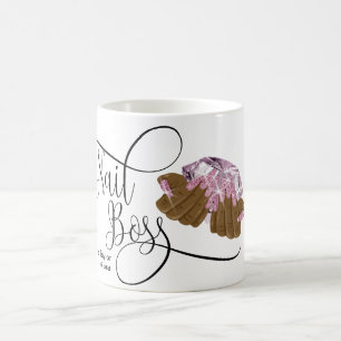Taza De Café Jefe de uñas, técnico de uñas, uñas largas, manicu