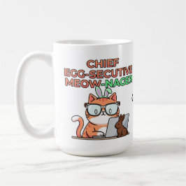 Taza De Café Jefe Egg-cutivo Gato de Pascua Divertido Gato Gere