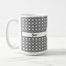 Taza De Café Jefe Lady Black Cat y Flores de patrón