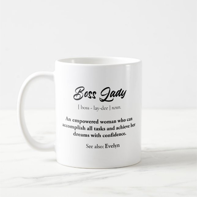 Taza De Café Jefe Lady Mug - Duelo de mujer empoderada, confian (Izquierda)