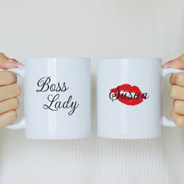 Taza De Café Jefe Lady Personalizado Café Mug con labios rojos
