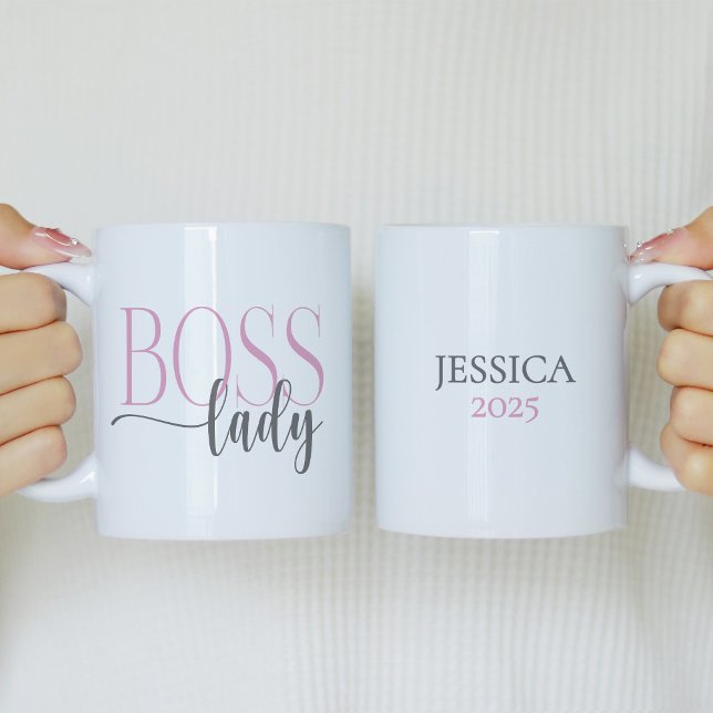 Taza De Café Jefe Lady Pink y Gray (Subido por el creador)