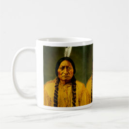 Taza De Café Jefe nativo indio nativo americano de triple banca